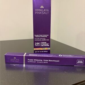 Himalaya Pink Salt Purple Whitening Toothbrush and Toothpaste Set